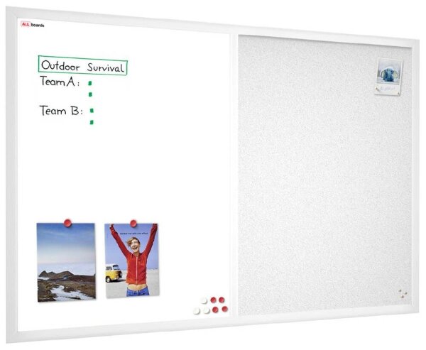 ALLboards Whiteboard-Pinnwand 90,0 x 60,0 cm Textil weiß