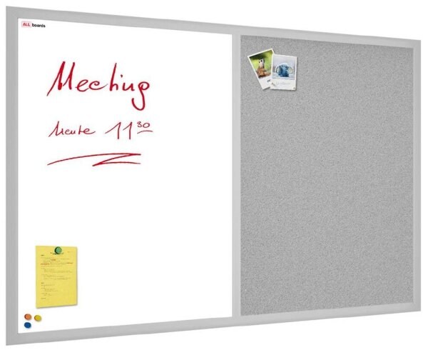 ALLboards Whiteboard-Pinnwand 90,0 x 60,0 cm Textil grau