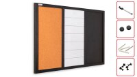ALLboards Whiteboard-Pinnwand 3-in-1 Kombitafel 60,0 x...