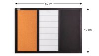 ALLboards Whiteboard-Pinnwand 3-in-1 Kombitafel 60,0 x...