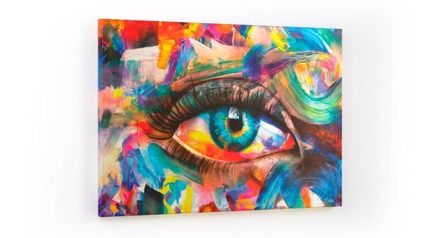 ALLboards Magnettafel CANVASboards 90,0 x 60,0 cm Auge mit der Farbe des Regenbogens