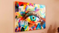ALLboards Magnettafel CANVASboards 90,0 x 60,0 cm Auge mit der Farbe des Regenbogens