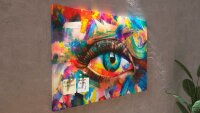 ALLboards Magnettafel CANVASboards 90,0 x 60,0 cm Auge mit der Farbe des Regenbogens