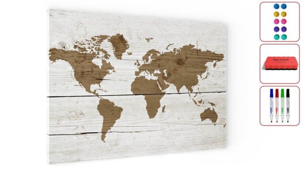 ALLboards Magnettafel 90,0 x 60,0 cm Weltkarte