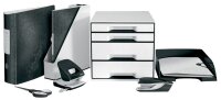 LEITZ Stehsammler WOW Duo Colour 53621095 perlweiß/schwarz Kunststoff, DIN A4, 1 St.