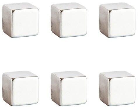 ALLboards Magnet silber, Metall 1,0 x 1,0 x 1,0 cm, 6 St.