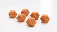 ALLboards Polyeder Magnet braun, Kork 1,5 x 1,5 cm, 6 St.