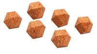 ALLboards Polyeder Magnet braun, Kork 1,5 x 1,5 cm, 6 St.