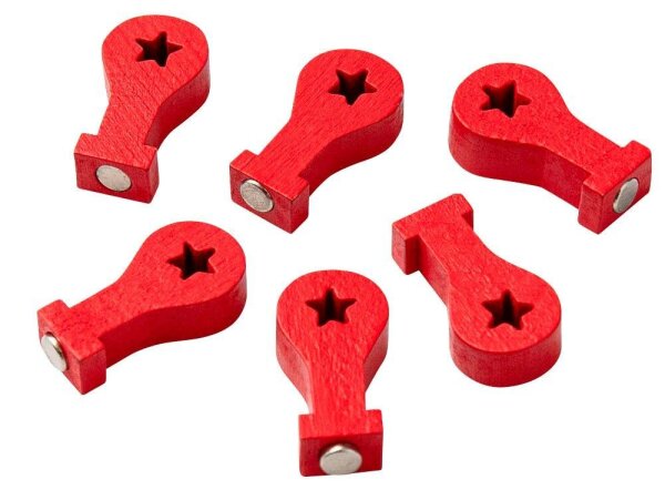 ALLboards Standort Magnet rot, Holz 1,1 x 2,0 cm, 6 St.