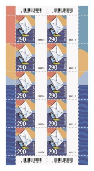 Deutsche Post 2,90 € Briefmarken "Windsurfbrief" selbstklebend, 10 St.