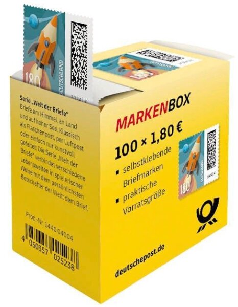 Deutsche Post 1,80 € Briefmarken "Raketenpost" selbstklebend, 100 St.