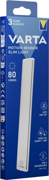 VARTA Linear LED Mobile LED Akku-LED-Lampe mit Bewegungsmelder weiß 24,0 cm, 80 lm, 1 St.