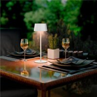 goobay Akku + Solar LED Tischlampe weiß 2,0 Watt