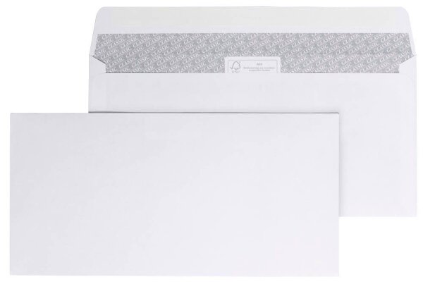 ÖKI Briefumschläge DIN lang+ ohne Fenster Offset weiß haftklebend 25 St.