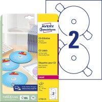 AVERY Zweckform CD-Etiketten L7760-25 weiß, 50...