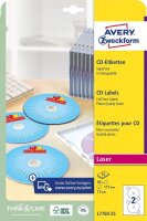 AVERY Zweckform CD-Etiketten L7760-25 weiß, 50 Etiketten