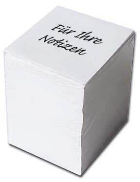 Notizzettel lose weiß 9,7 x 9,7 cm, ca. 500 Blatt, 1 Pack