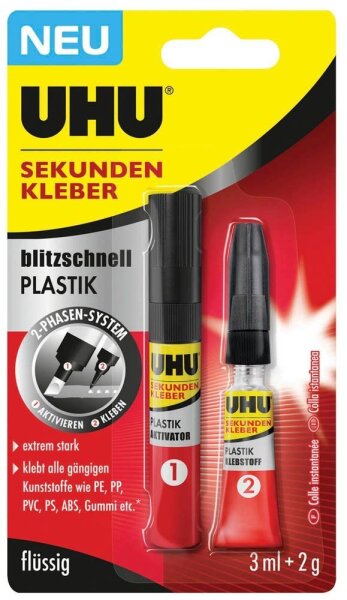 UHU PLASTIK Sekundenkleber, 1 St.