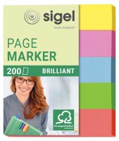 SIGEL brillant Haftmarker farbsortiert 5x 40 Streifen
