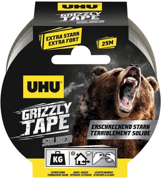 UHU Grizzly Tape Gewebeband silber 49,0 mm x 25,0 m 1 St.