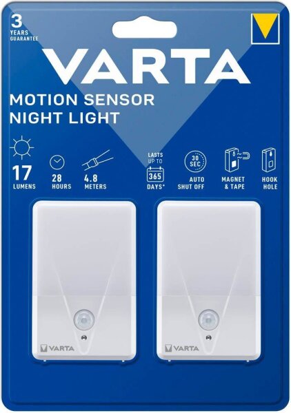 VARTA LED-Außenleuchten mit Bewegungsmelder Motion Sensor Night Light, weiß, 2 St.