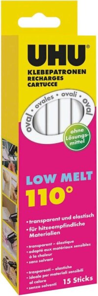 UHU Heißklebesticks LOW MELT 110 transparent, 15 St.