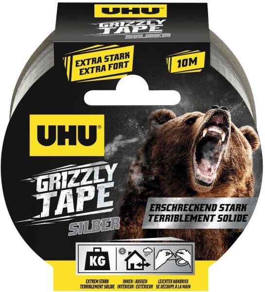 UHU Grizzly Tape Gewebeband silber 49,0 mm x 10,0 m 1 St.