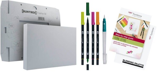 Tombow Florale Buchstaben Malset farbsortiert, 1 Set