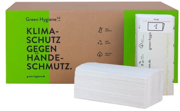 Green Hygiene® Papierhandtücher FRIEDA Zick-Zack-Falzung 2-lagig weiß, 4.000 Tücher
