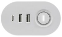 IOIO SL 3000 3-fach Tischsteckdose 1,5 m weiß mit USB-Buchse