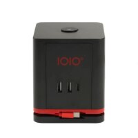 IOIO SW 1000 3-fach Steckdosenwürfel  1,5 m schwarz mit USB-Buchse
