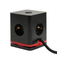 IOIO SW 1000 3-fach Steckdosenwürfel  1,5 m schwarz mit USB-Buchse