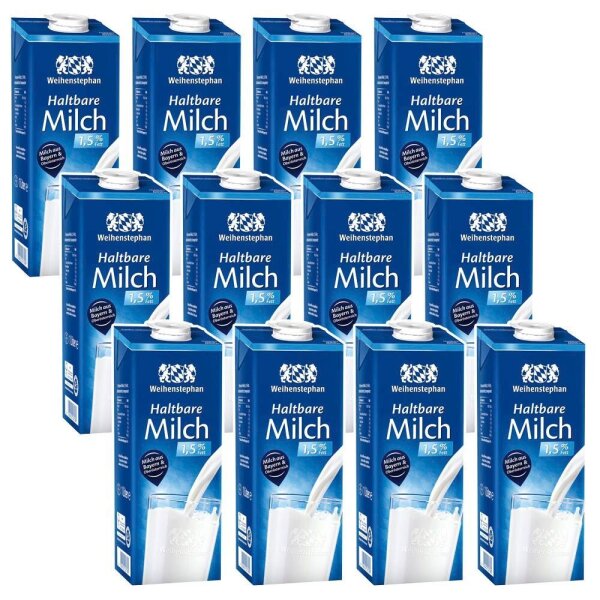 Weihenstephan Milch 1,5 % 12x 1,0 l