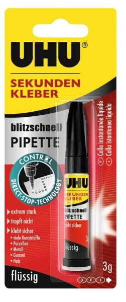 UHU blitzschnell PIPETTE CONTROL Sekundenkleber 3,0 g, 1 St.