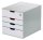 DURABLE Schubladenbox VARICOLOR® MIX SAFE  weiß mit bunten Farblinien 762627, DIN A4 mit 4 Schubladen, 1 St.