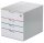 DURABLE Schubladenbox VARICOLOR® MIX SAFE  weiß mit bunten Farblinien 762627, DIN A4 mit 4 Schubladen, 1 St.
