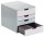 DURABLE Schubladenbox VARICOLOR®  weiß mit bunten Farblinien 762427, DIN A4 mit 4 Schubladen, 1 St.