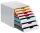 DURABLE Schubladenbox VARICOLOR®  weiß mit bunten Farblinien 762727, DIN A4 mit 7 Schubladen, 1 St.