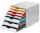 DURABLE Schubladenbox VARICOLOR®  weiß mit bunten Farblinien 762727, DIN A4 mit 7 Schubladen, 1 St.