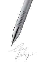 LAMY Kugelschreiber logo twin pen Multifunktionsstift silber brushed, Schreibfarbe: schwarz, 1 St.