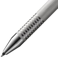 LAMY Kugelschreiber logo twin pen Multifunktionsstift silber brushed, Schreibfarbe: schwarz, 1 St.