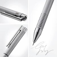 LAMY Kugelschreiber logo twin pen Multifunktionsstift silber brushed, Schreibfarbe: schwarz, 1 St.