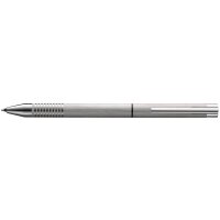 LAMY Kugelschreiber logo twin pen Multifunktionsstift silber brushed, Schreibfarbe: schwarz, 1 St.