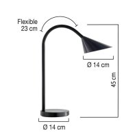 unilux SOL LED LED-Schreibtischlampe schwarz 5,5 W