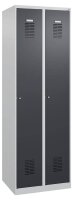 CP Spinde Classic Plus anthrazitgrau, lichtgrau 088055-20 S10004, 2 Schließfächer 60,0 x 50,0 x 185,0 cm