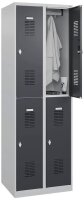 CP Spinde Basic Plus anthrazitgrau, lichtgrau 088355-20 S10001, 4 Schließfächer 60,0 x 50,0 x 185,0 cm