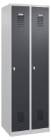 CP Spinde Classic Plus anthrazitgrau, lichtgrau 088055-20 S10001, 2 Schließfächer 60,0 x 50,0 x 185,0 cm