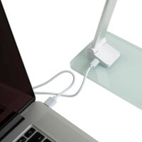 unilux POPY LED LED-Schreibtischlampe weiß/metallgrau 6 W