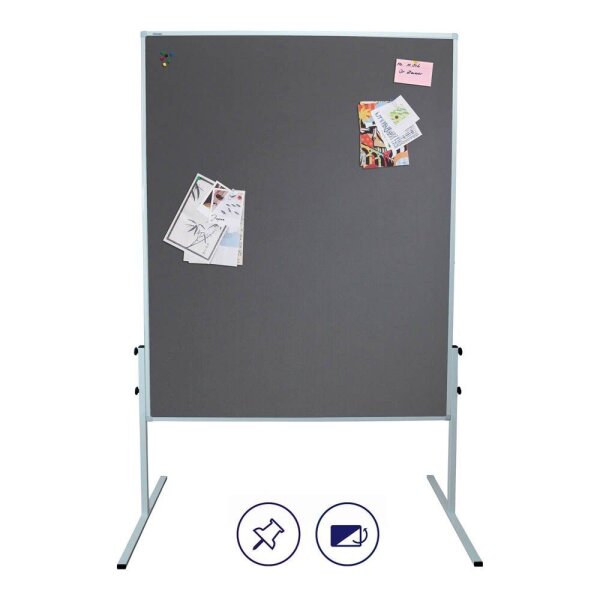 FRANKEN Moderationswand X-tra!Line 120,0 x 150,0 cm grau