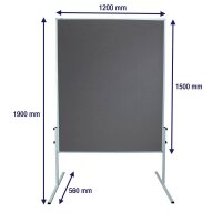 FRANKEN Moderationswand X-tra!Line 120,0 x 150,0 cm grau